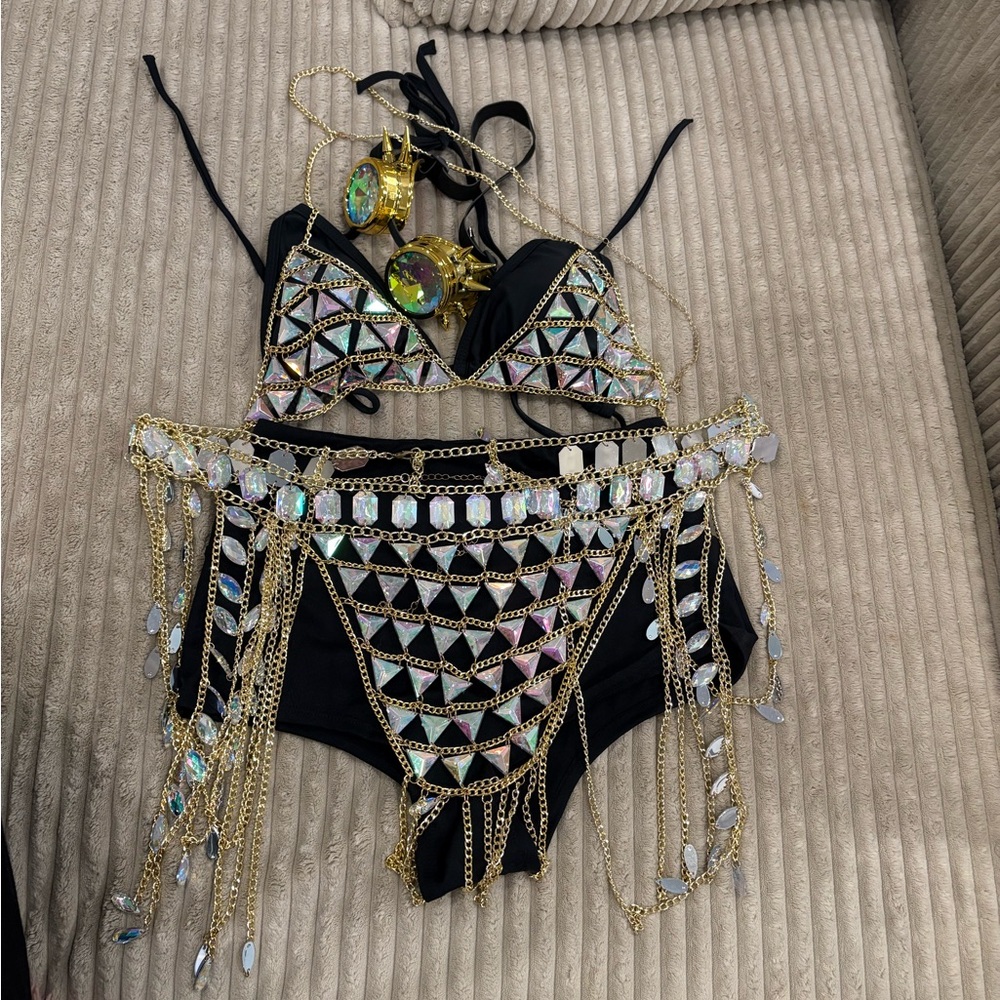 Gold and Black Festival Halloween Costume